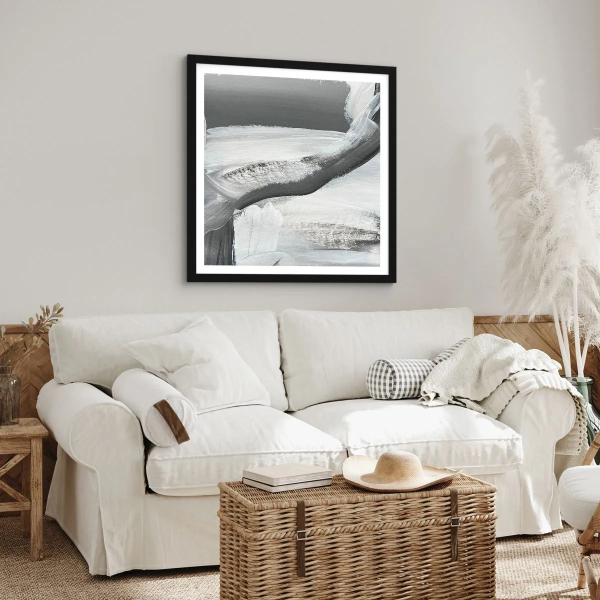 Affiche dans un cadre noir - Poster - Un geste décisif - 50x50 cm