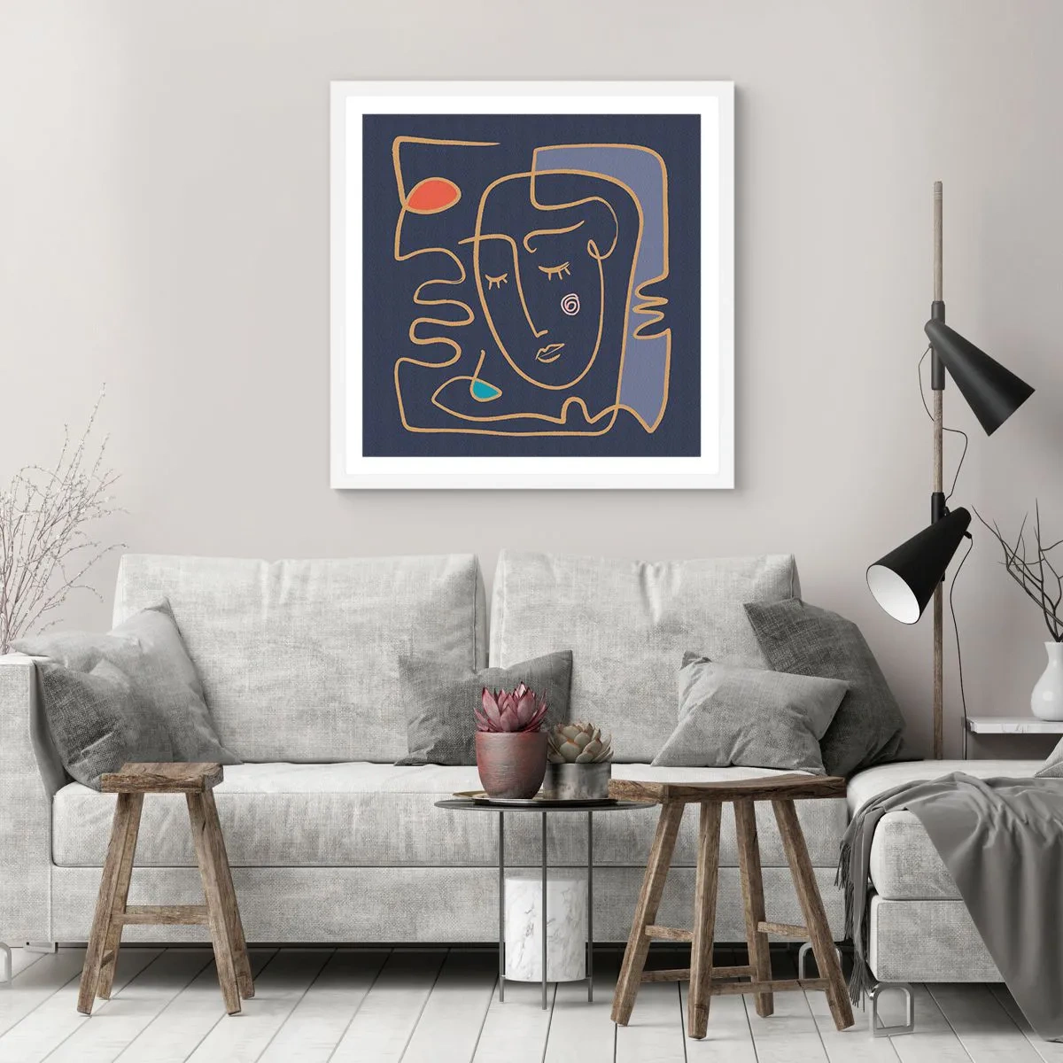 Affiche dans un cadre blanc - Poster - En réflexion - 40x40 cm