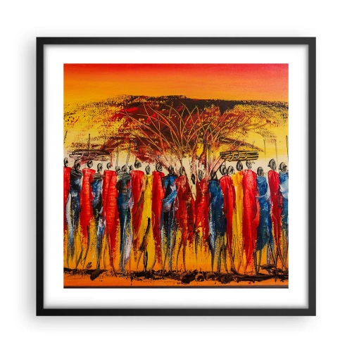 Affiche dans un cadre noir - Poster - Là-bas, là-bas, ils vont là-bas - 50x50 cm