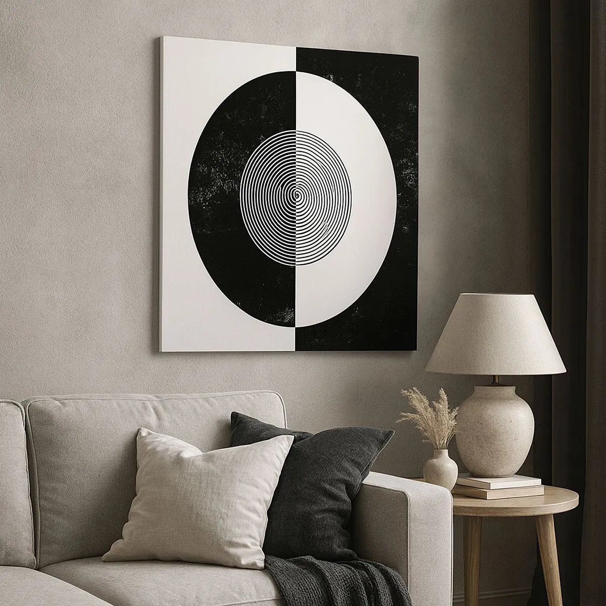 Impression sur toile - Image sur toile - Harmonie de noir et blanc - 30x30 cm