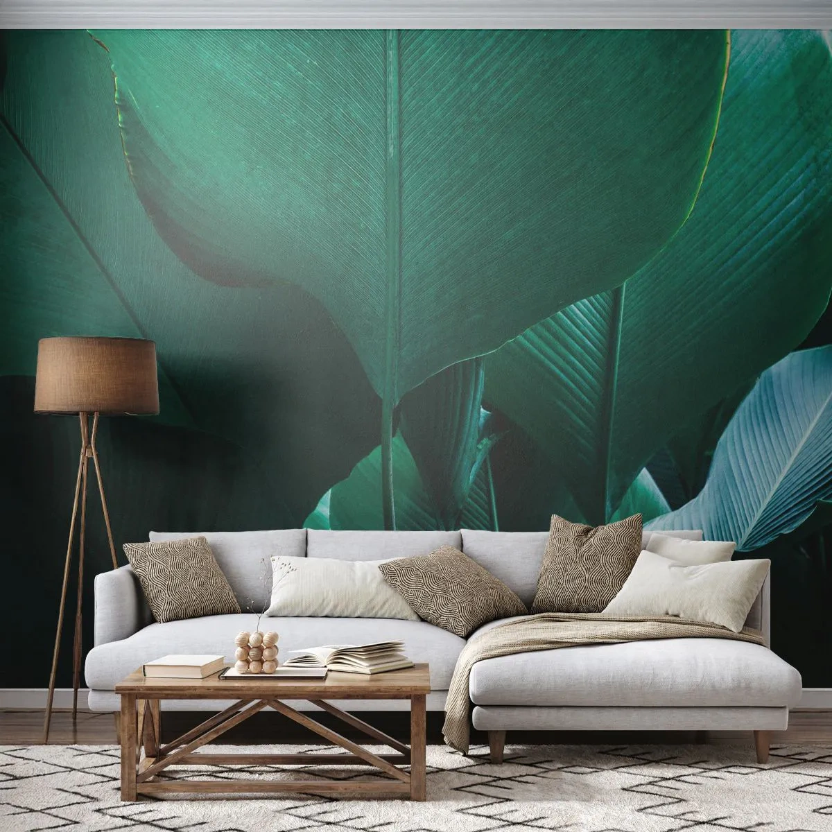 Papier Peint Photo Standard Eco - Tourné vers la lumière - Feuille de banane, Bananier, Usine - 200x140 cm