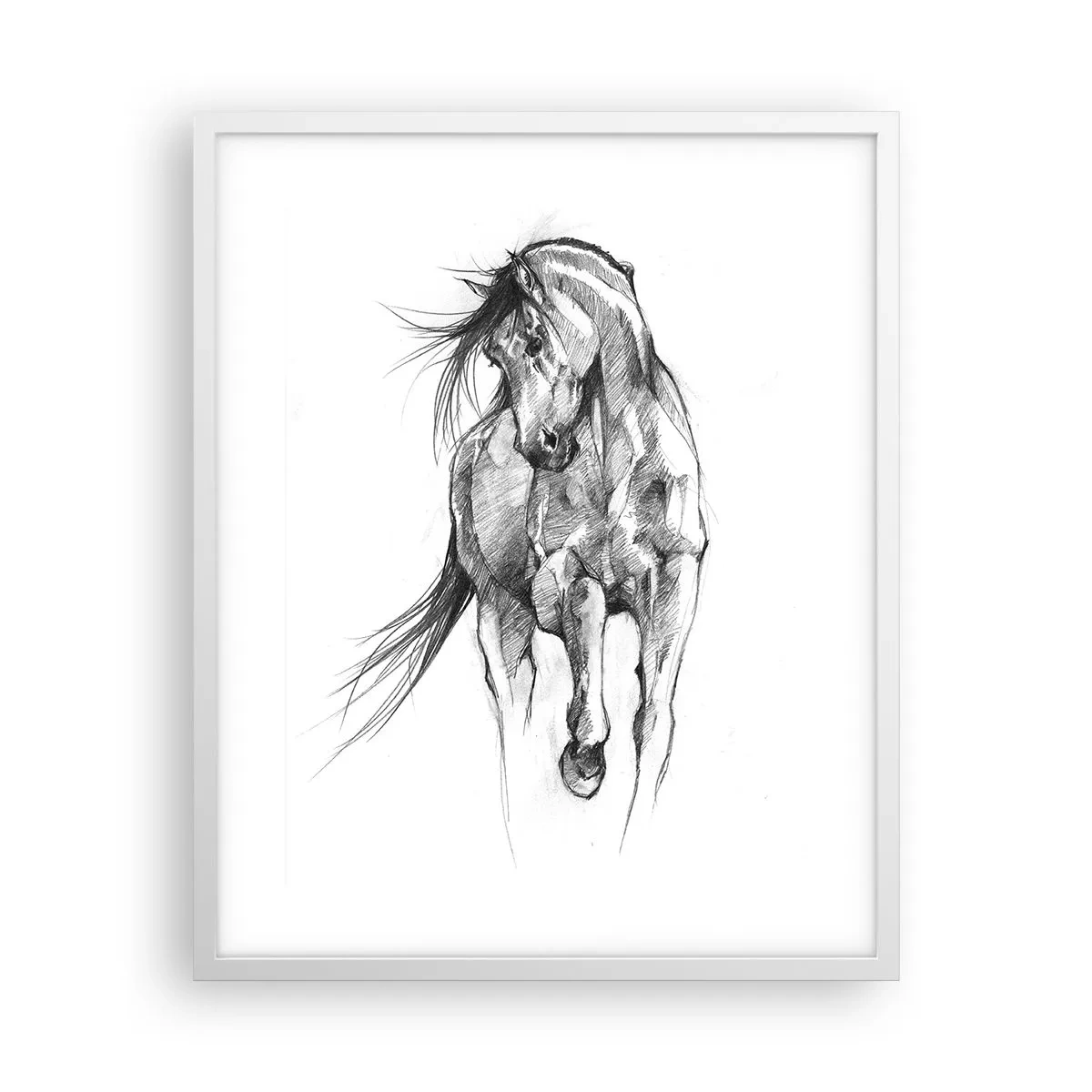 Affiche dans un cadre blanc - Poster - D'un trot gracieux - 40x50 cm