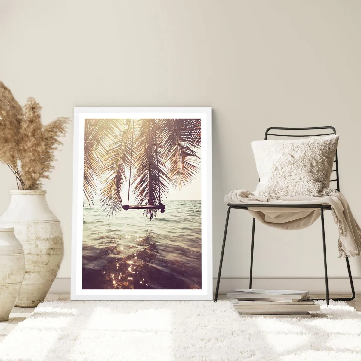 Affiche dans un cadre blanc - Poster - Vous pouvez vous balancer dans les nuages à volonté - 70x100 cm