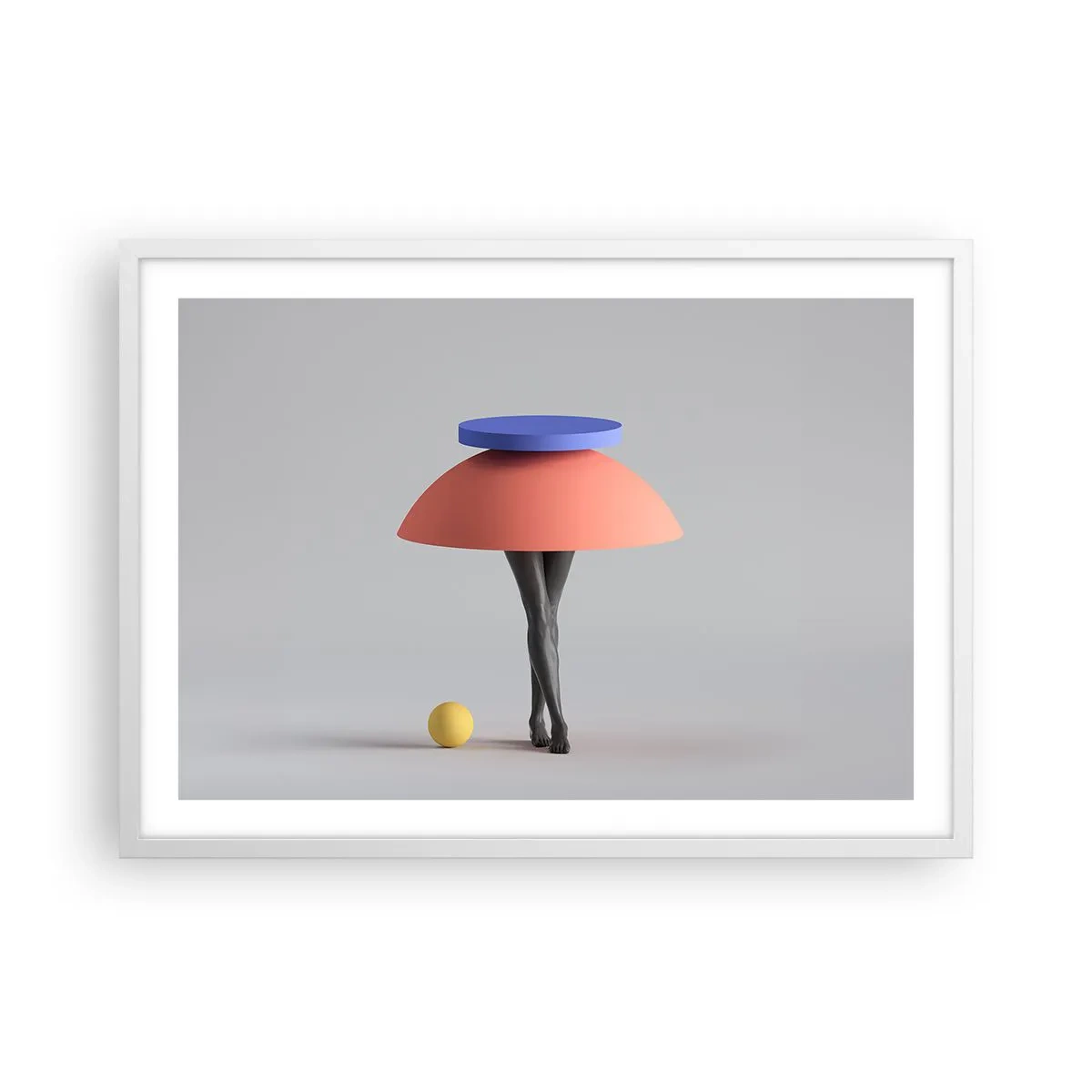 Affiche dans un cadre blanc - Poster - Composition surréaliste - 70x50 cm