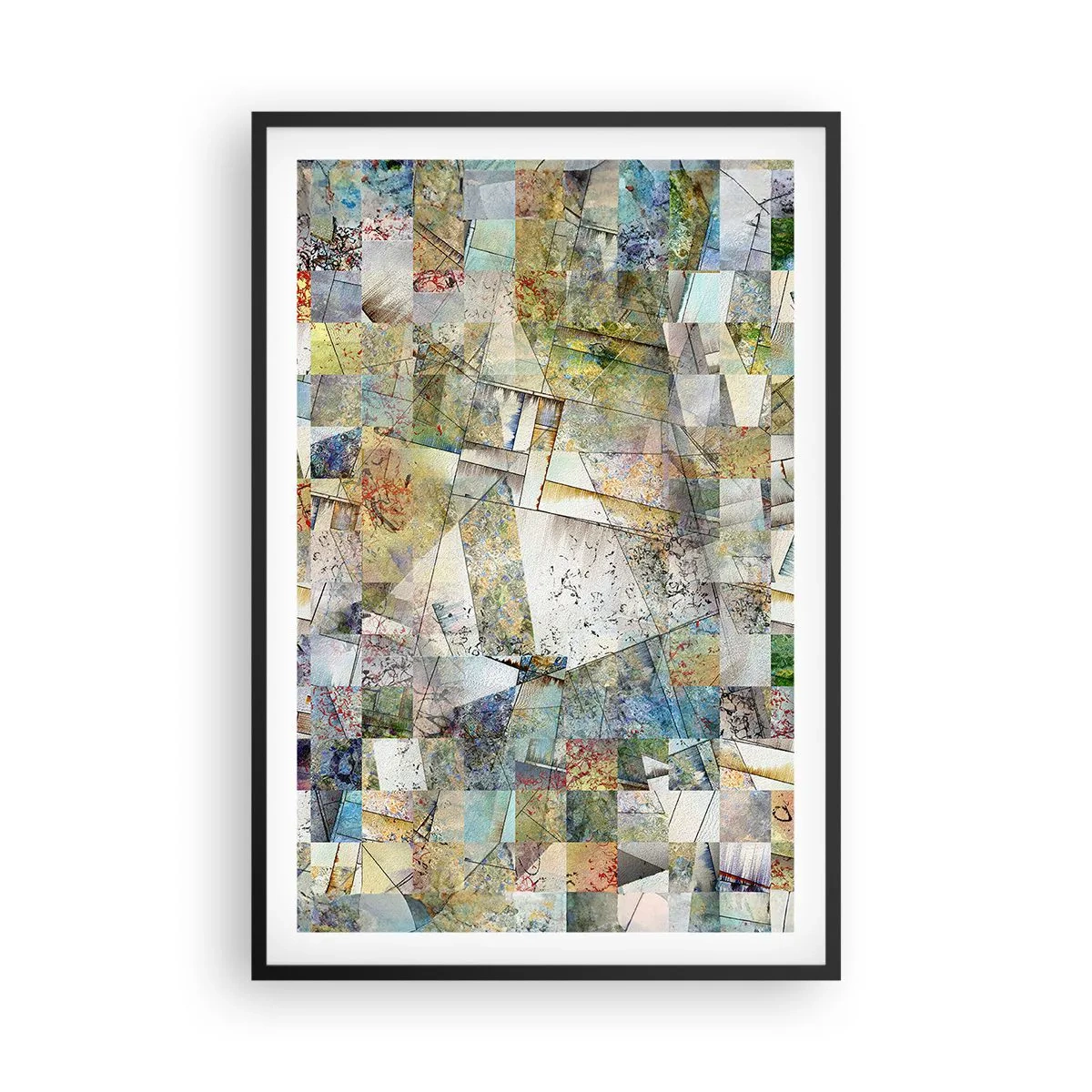 Affiche dans un cadre noir - Poster - Remaniement géométrique - 61x91 cm