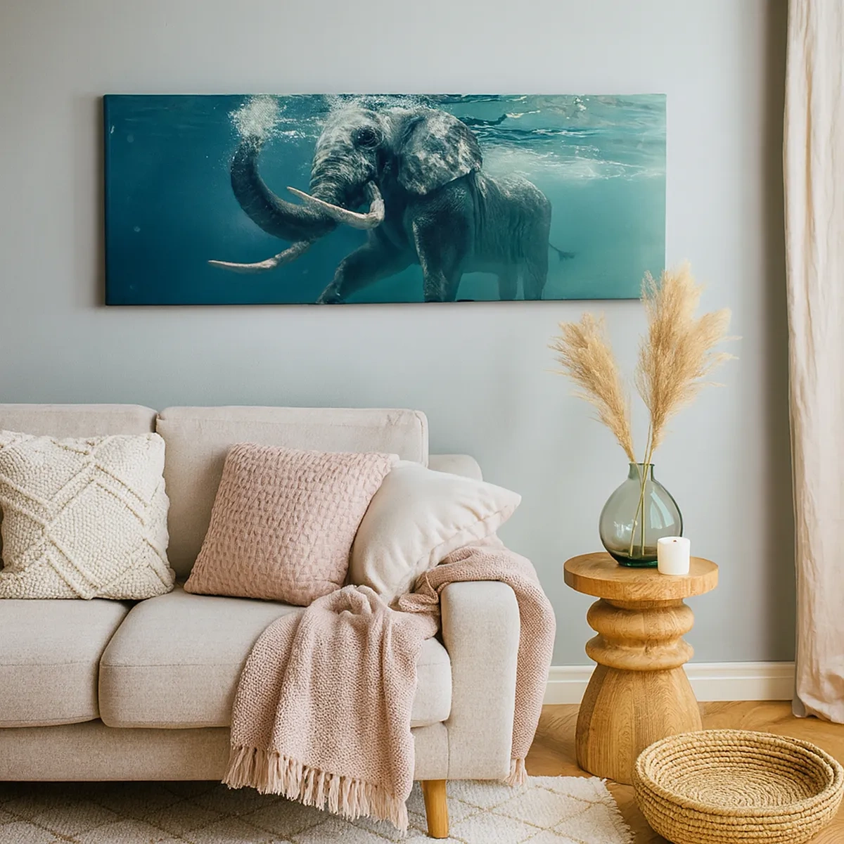 Impression sur toile - Image sur toile - Tout le monde aime nager - 30x30 cm