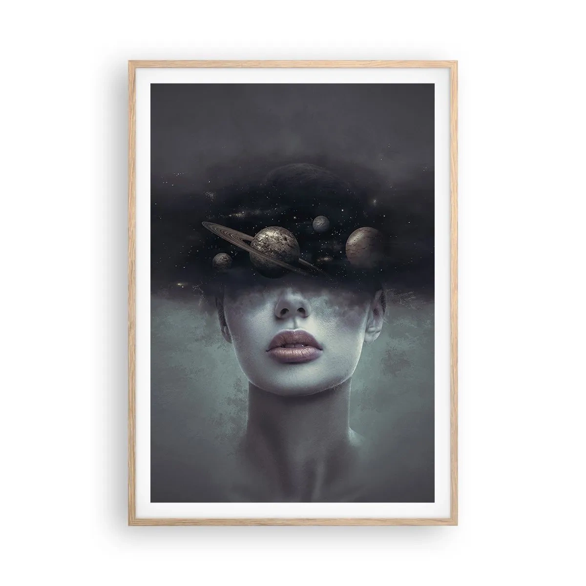 Affiche dans un chêne clair - Poster - Et les planètes deviennent folles... - 70x100 cm