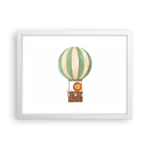 Affiche dans un cadre blanc - Poster - Les voyages de Léon - 40x30 cm