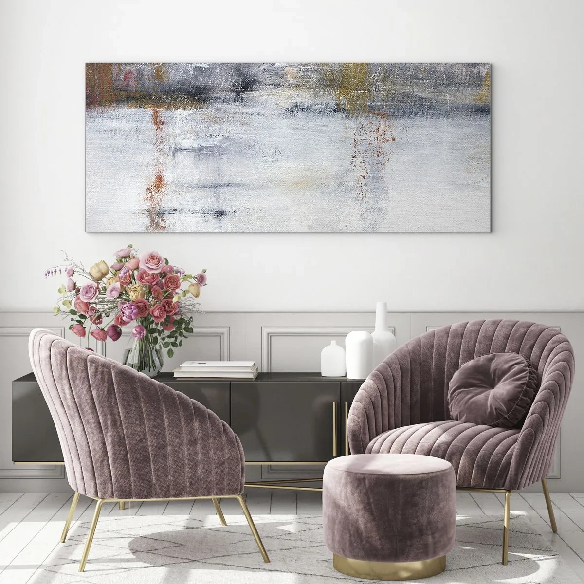 Impression sur verre - Image sur verre - Derrière l'air un rideau - 90x30 cm