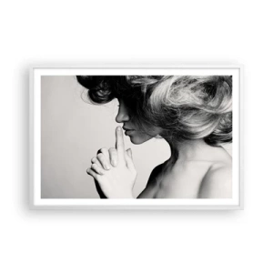 Affiche dans un cadre blanc - Poster - A l'écoute d'elle-même - 91x61 cm