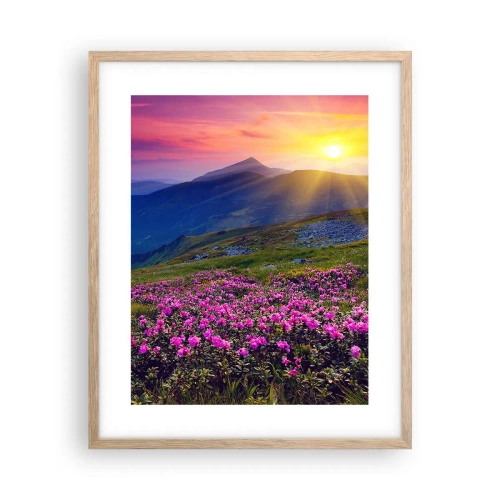 Affiche dans un chêne clair - Poster - … Et autour, ça sent le pin des montagnes et l'odeur de la prairie - 40x50 cm