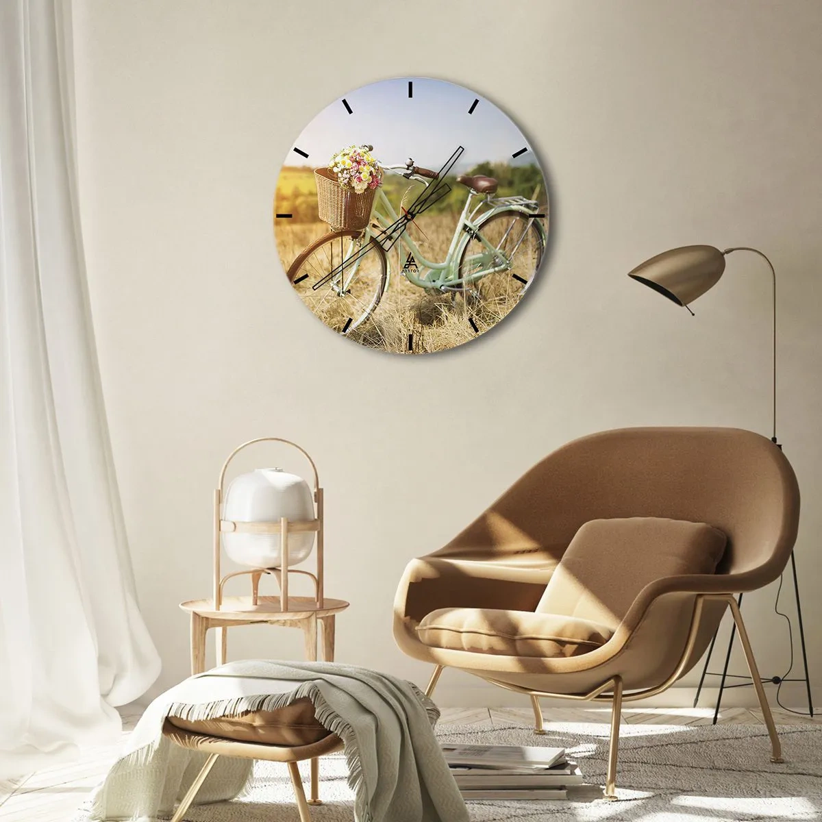 Horloge murale - Pendule murale - Je vais rester un petit moment - 40x40 cm