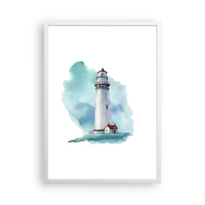 Affiche dans un cadre blanc - Poster - La douce sœur du bleu - 50x70 cm