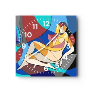 Horloge murale - Pendule murale - Nu cubiste - 30x30 cm