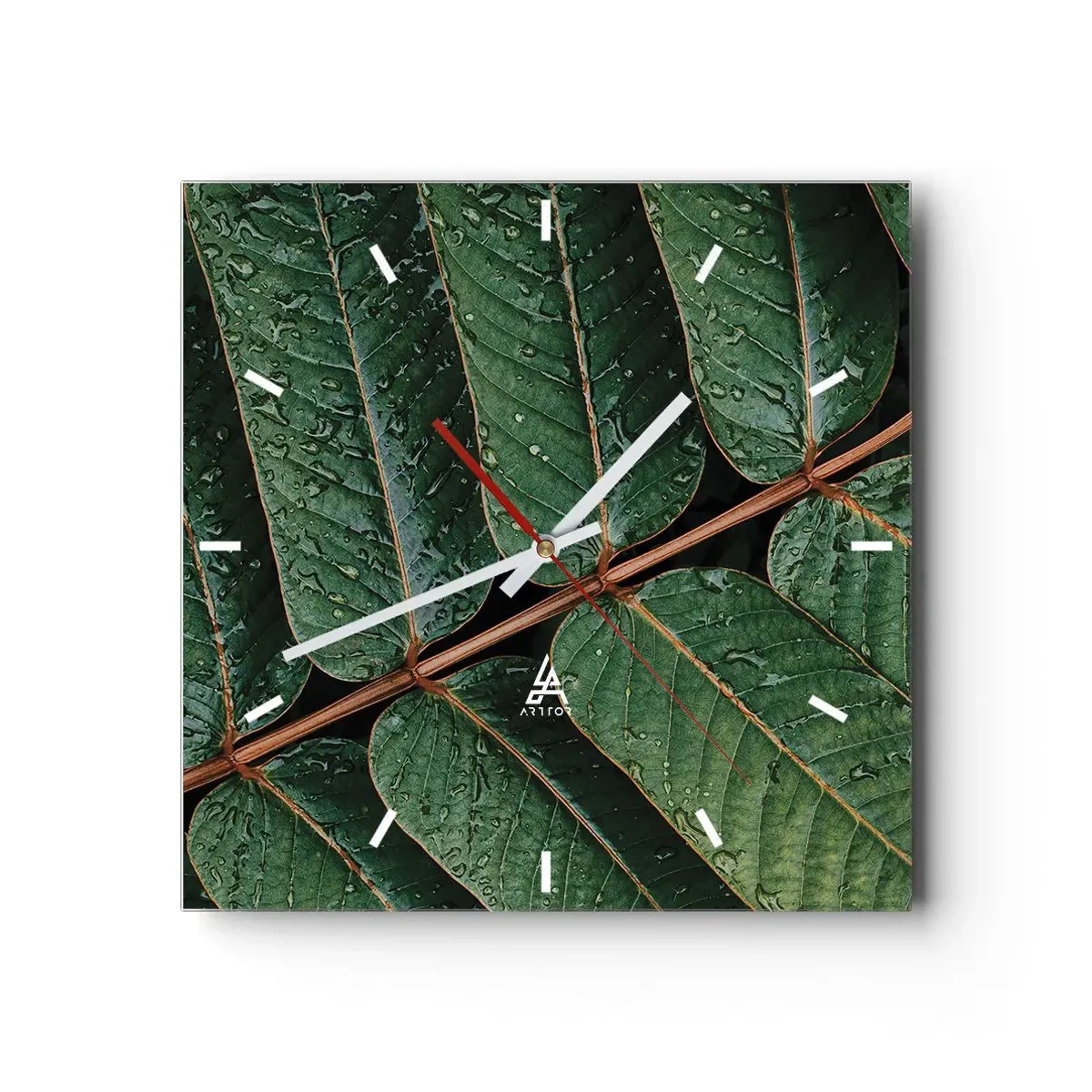 Horloge murale - Pendule murale - Au rythme de la verdure - 40x40 cm