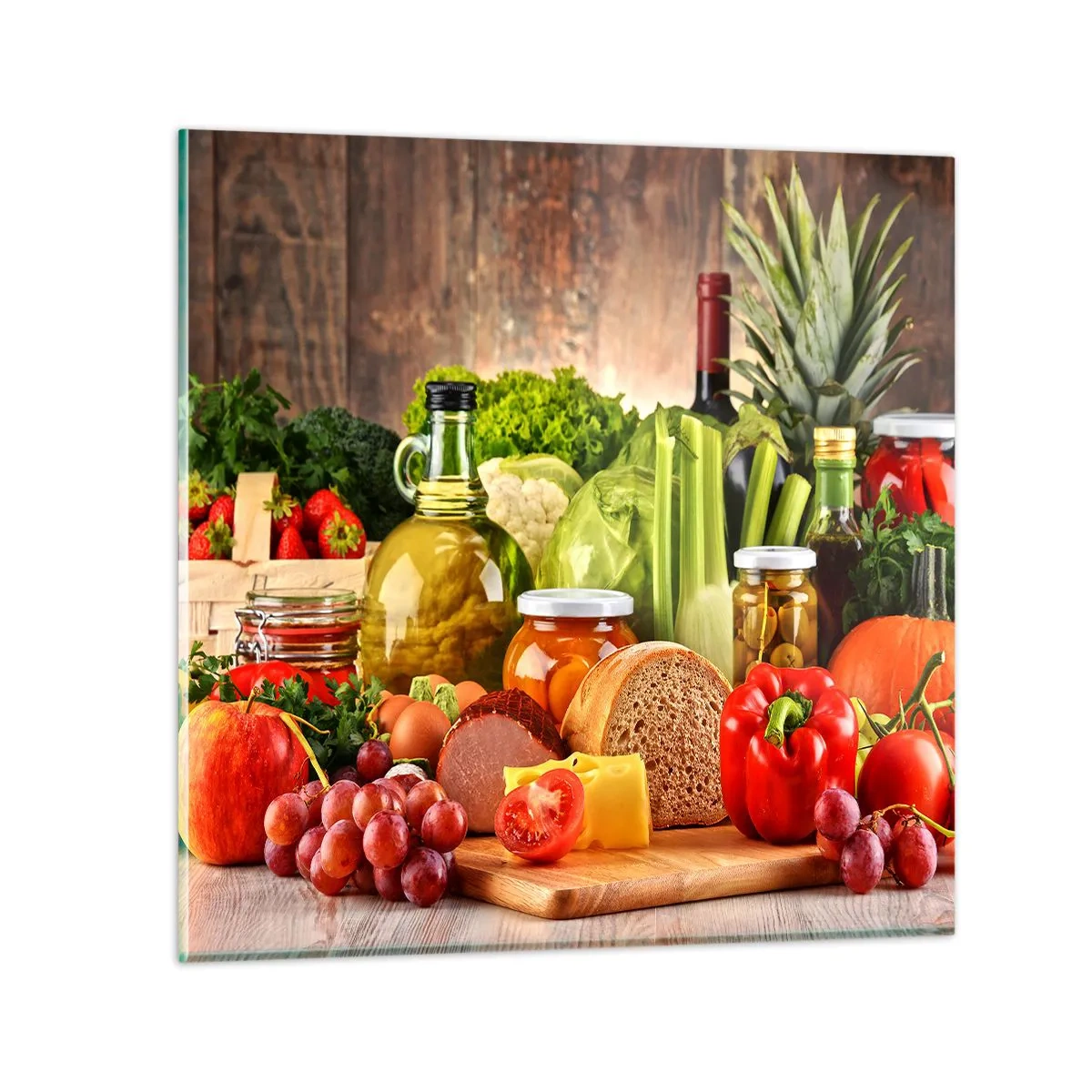 Impression sur verre - Image sur verre - Fumé, cuit au four et mariné - 70x70 cm