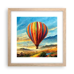 Affiche dans un chêne clair - Poster - Dans le silence on voit mieux - 30x30 cm