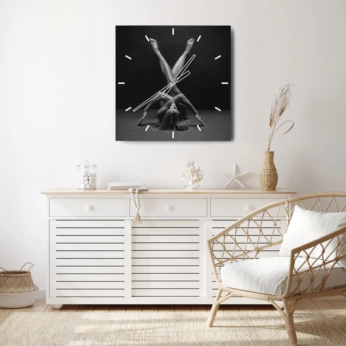 Horloge murale - Pendule murale - Géométrie de la nudité - 40x40 cm
