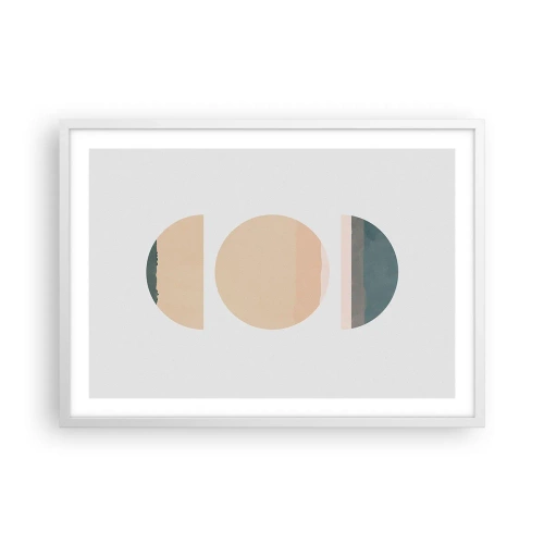 Affiche dans un cadre blanc - Poster - Cercles après cercles - 70x50 cm