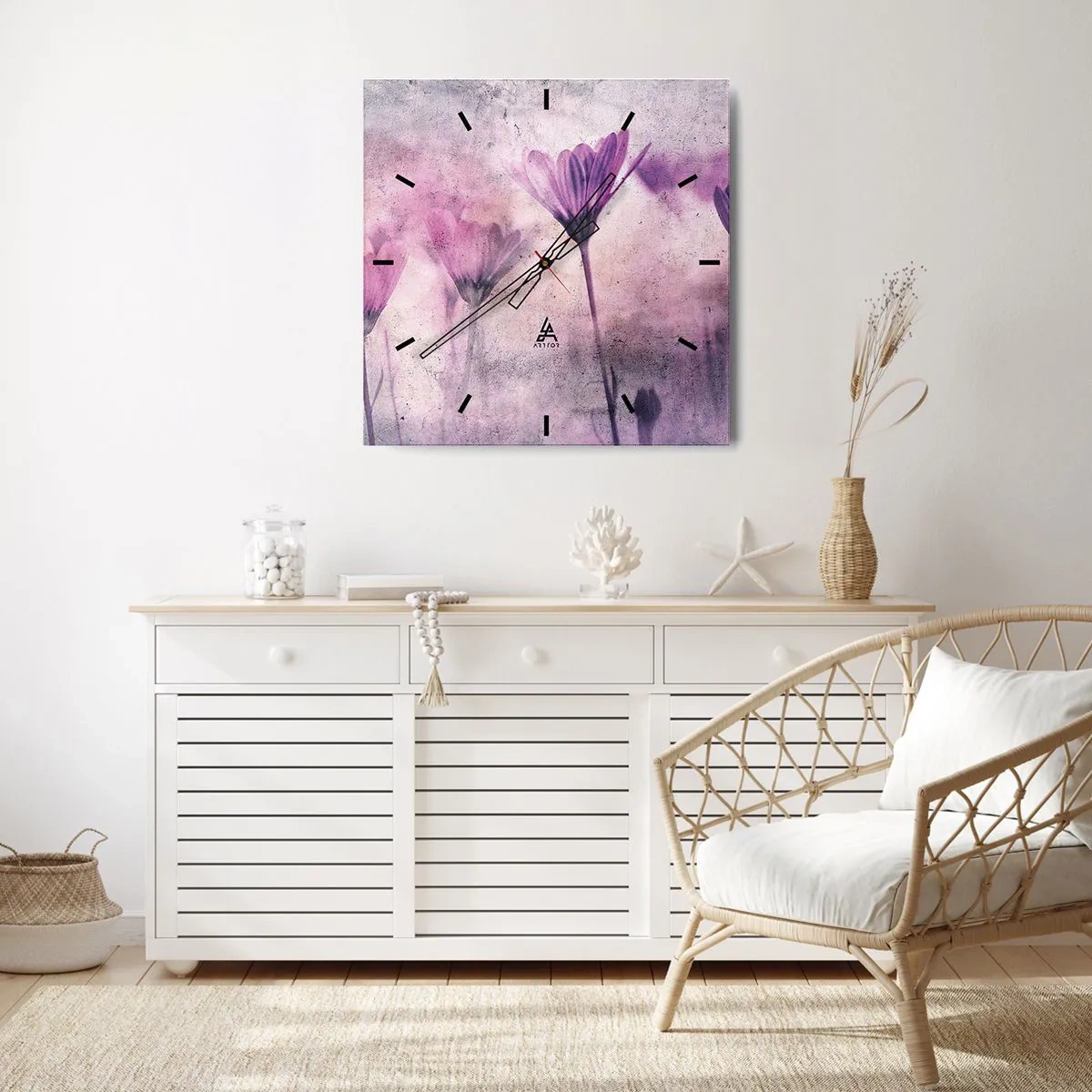 Horloge murale - Pendule murale - Rêve de fleurs - 30x30 cm