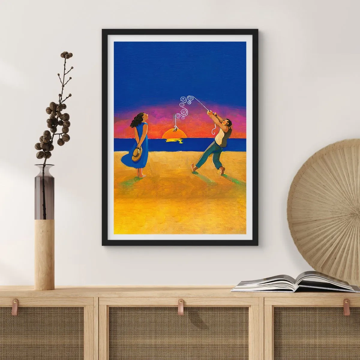 Affiche dans un cadre noir - Poster - Plus qu'une étoile dans le ciel - 40x50 cm