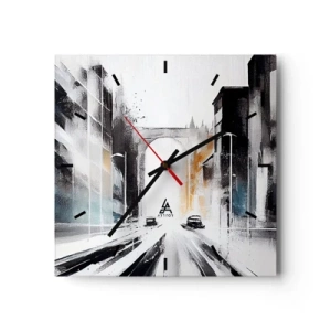 Horloge murale - Pendule murale - Étude de ville : architecture et mouvement - 40x40 cm