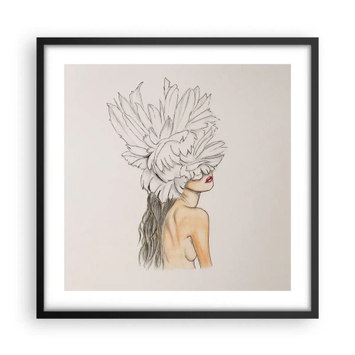 Affiche dans un cadre noir - Poster - Beauté couronnée - 50x50 cm