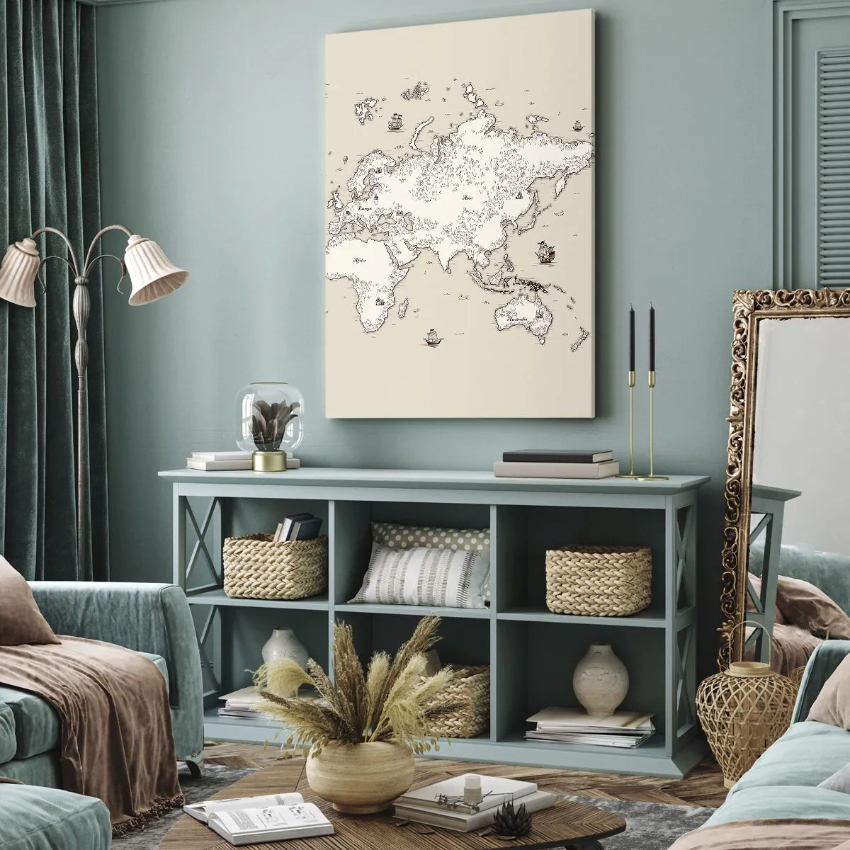 Impression sur toile - Image sur toile - Voyage autour du monde - 55x100 cm