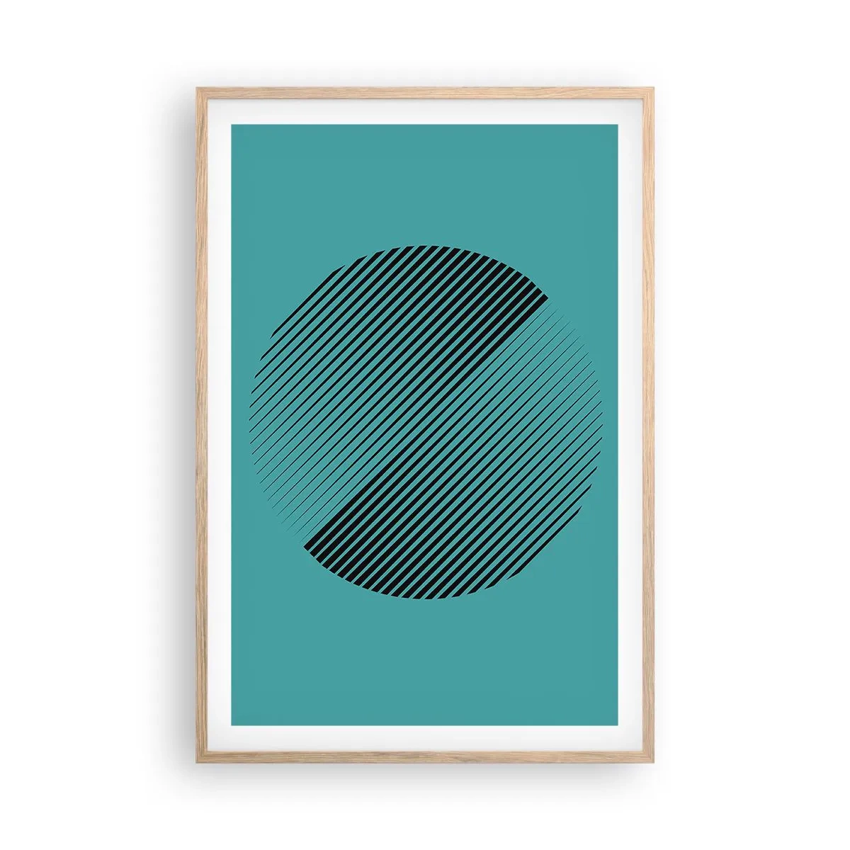 Affiche dans un chêne clair - Poster - Cercle – une variation géométrique - 61x91 cm