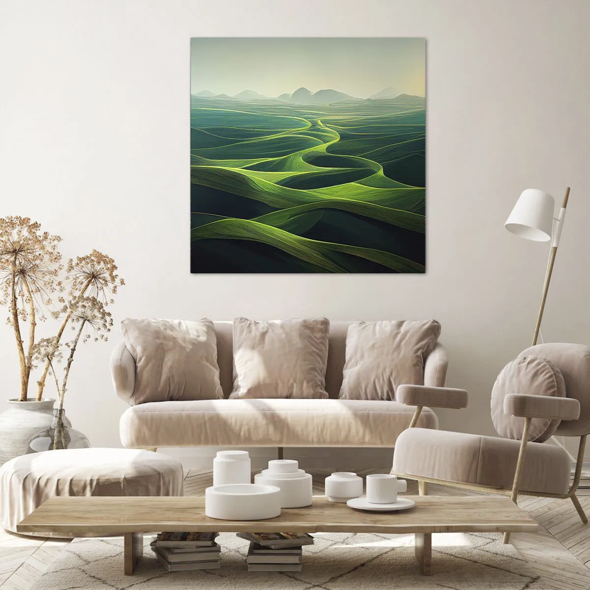 Impression sur toile - Image sur toile - Dans les vallées verdoyantes - 30x30 cm