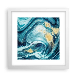 Affiche dans un cadre blanc - Poster - Vortex bleu - 30x30 cm