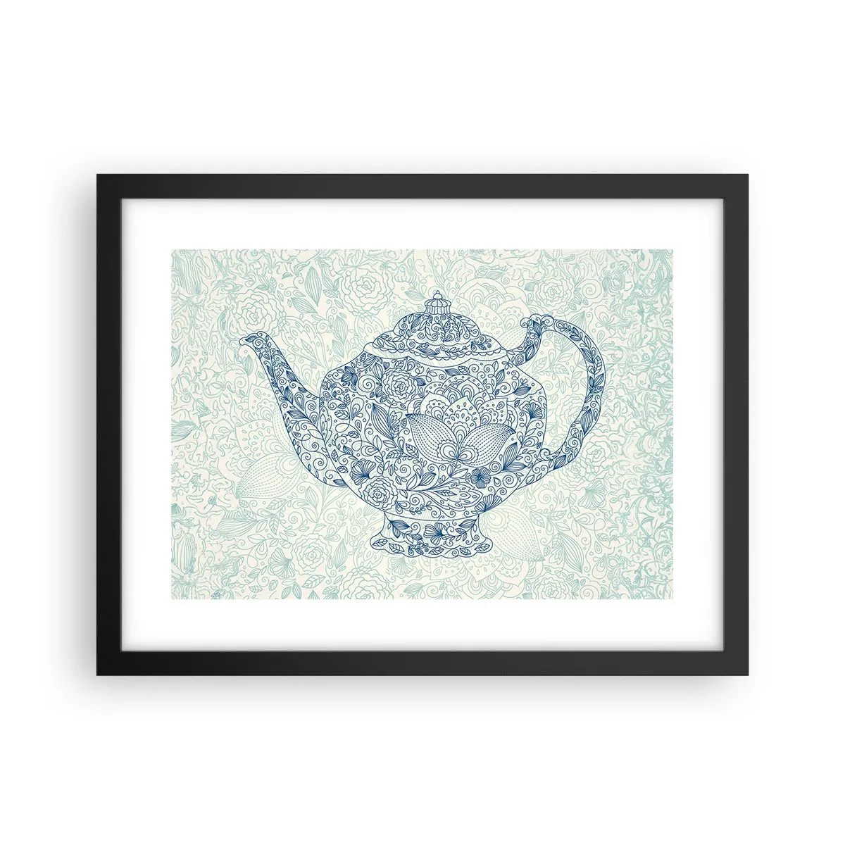 Affiche dans un cadre noir - Poster - Le charme du thé - 40x30 cm