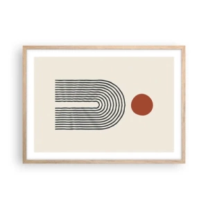Affiche dans un chêne clair - Poster - Le magnétisme des formes et des couleurs - 70x50 cm