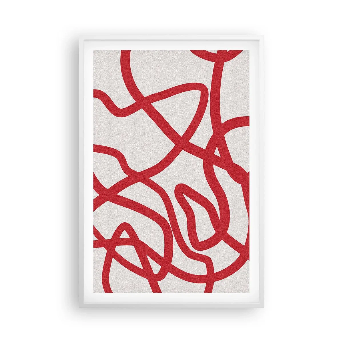 Affiche dans un cadre blanc - Poster - Rouge sur blanc - 61x91 cm