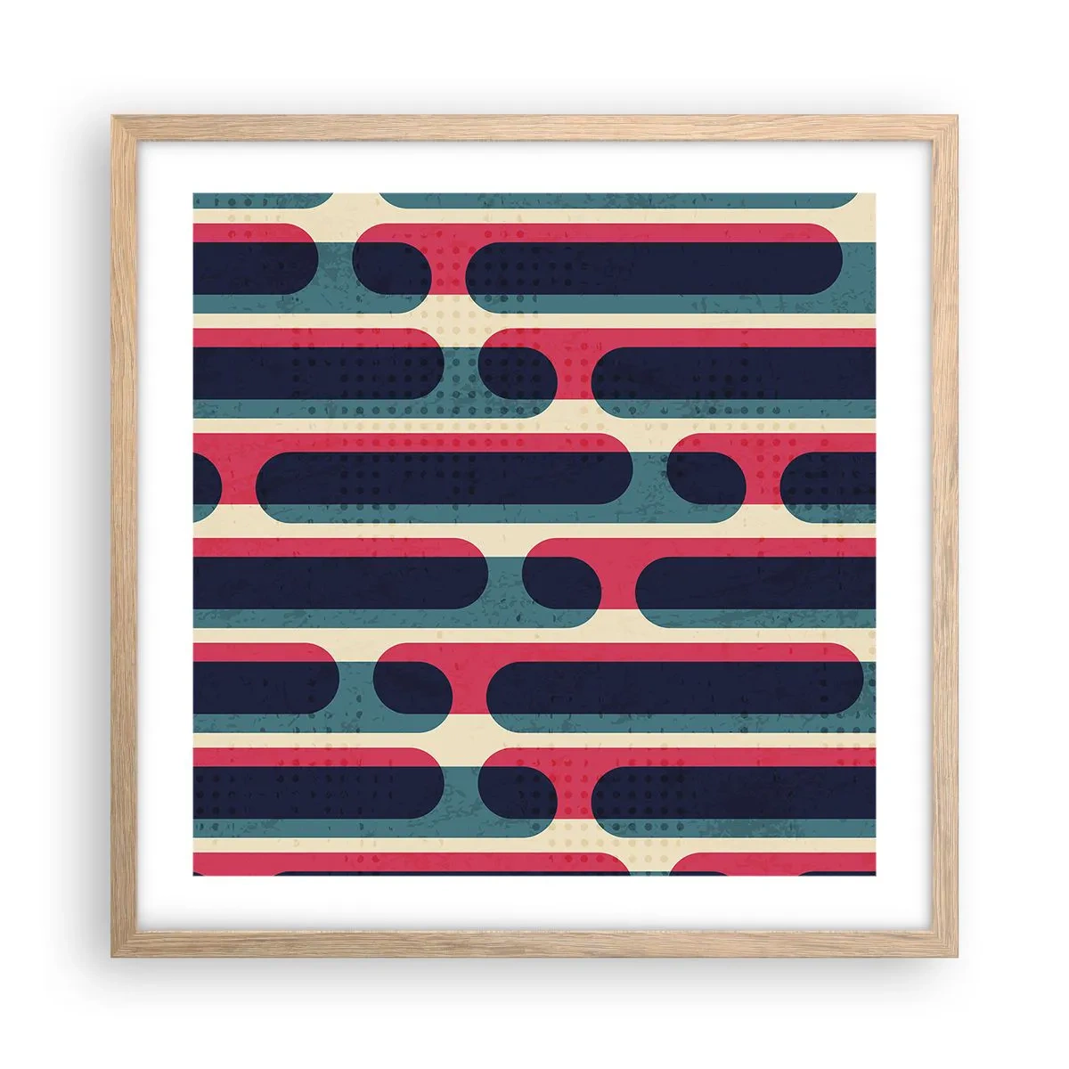 Affiche dans un chêne clair - Poster - En profondeur et sur l'avant - 50x50 cm