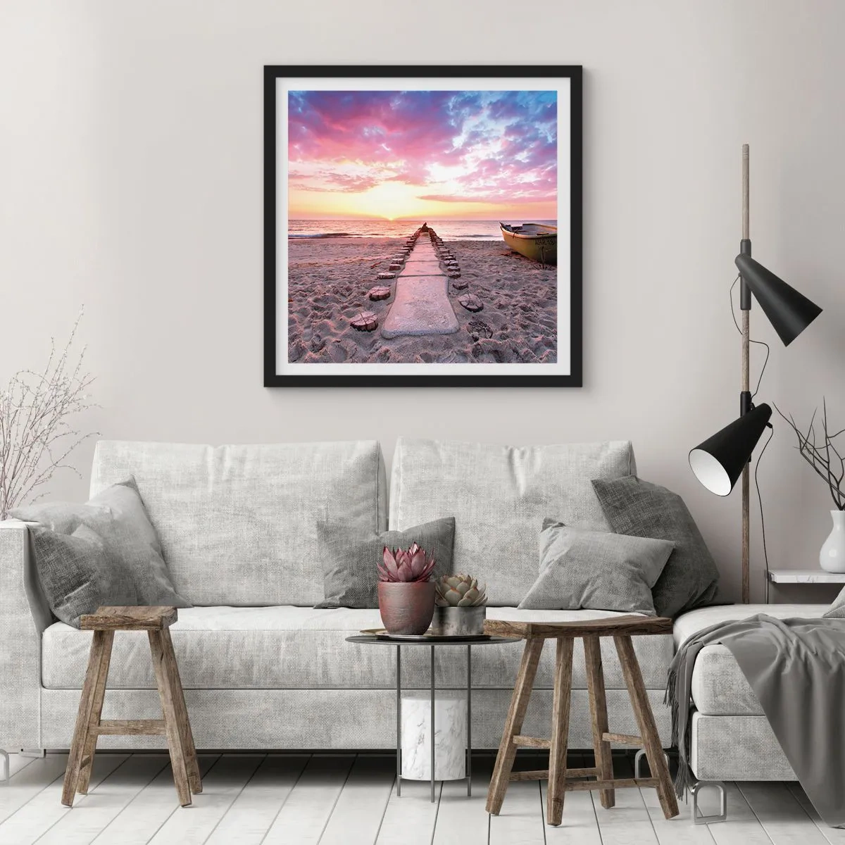 Affiche dans un cadre noir - Poster - Moment d'expérience profonde - 30x30 cm