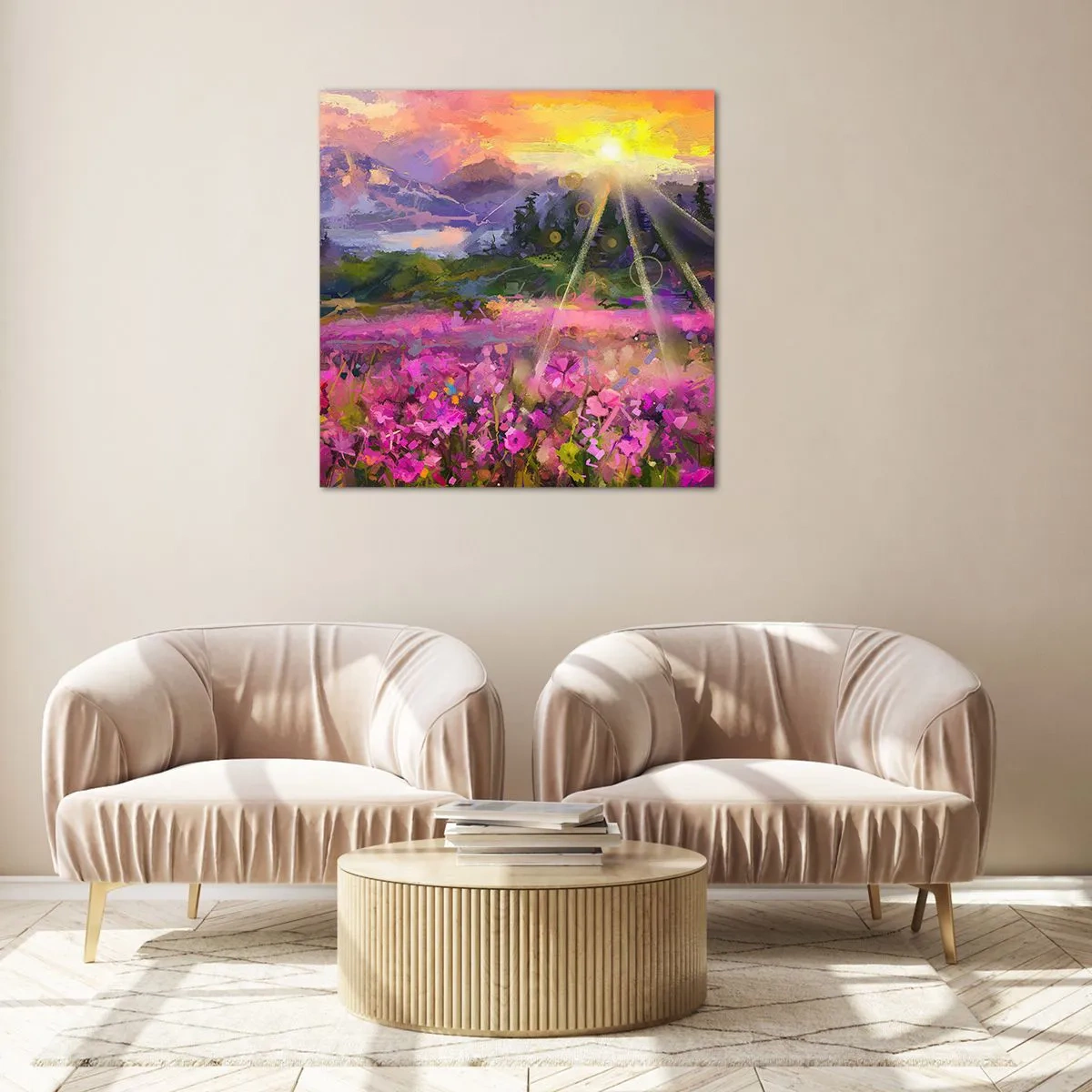 Impression sur verre - Image sur verre - Dans la vallée à l'abri du soleil - 40x40 cm