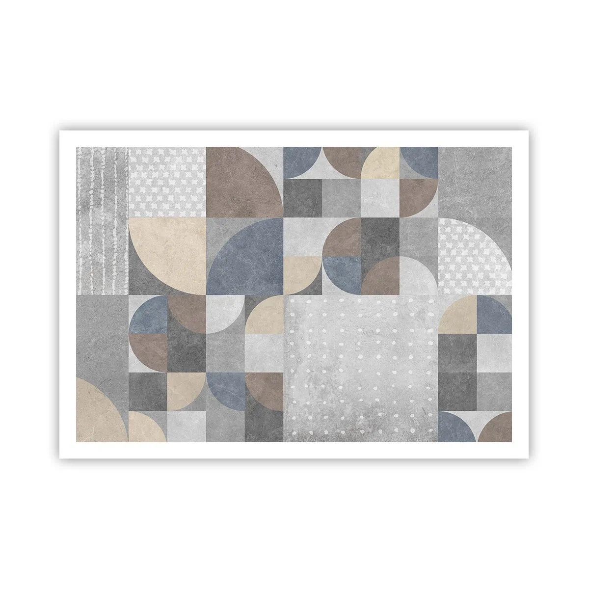 Affiche - Poster - Motif géométrique dans des tons pastel - 100x70cm - Fantaisie de la céramique  - Décoration murale moderne pour le salon et la chambre ARTTOR