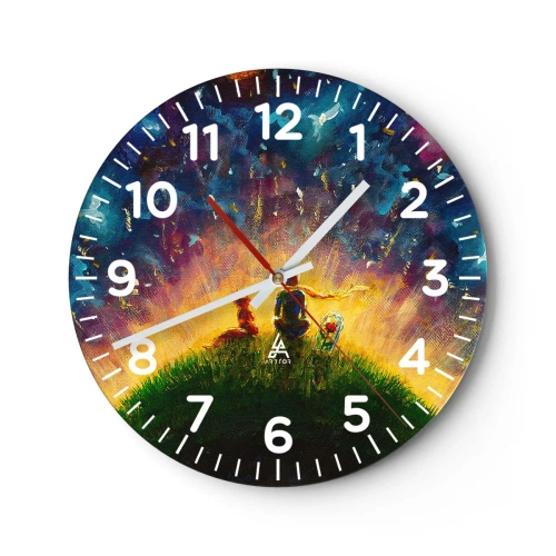 Horloge murale - Pendule murale - Amour et amitié - le monde entier - 30x30 cm