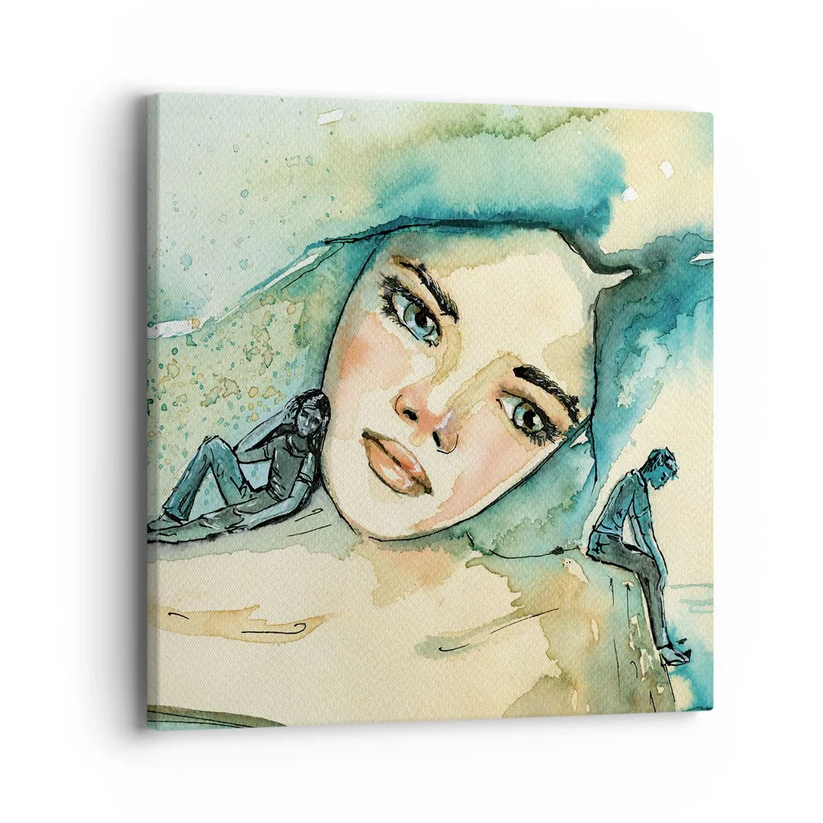 Impression sur toile - Image sur toile - Suis-je bleu? - 40x40 cm