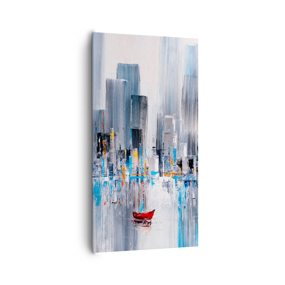 Impression sur toile - Image sur toile - Une métropole au bord de la baie - 65x120 cm