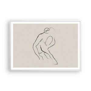 Affiche dans un cadre blanc - Poster - Croquis intime - 100x70 cm