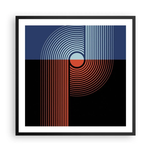 Affiche dans un cadre noir - Poster - Dans une étreinte géométrique - 60x60 cm