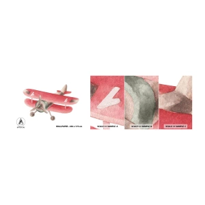 Échantillon de Papier Peint Autocollant Deluxe Sticker - Prêt pour les hauts vols - Avion, Enfants, Ancien - 100x30 cm