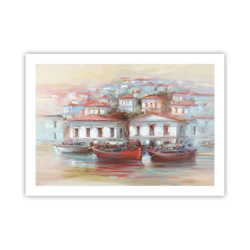 Affiche - Poster - Petite ville heureuse - 70x50 cm