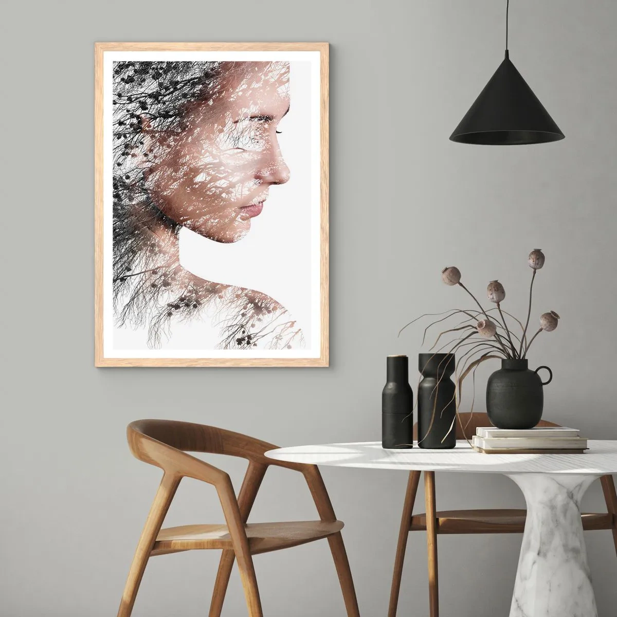 Affiche dans un chêne clair - Poster - L'âme de la forêt - 30x40 cm
