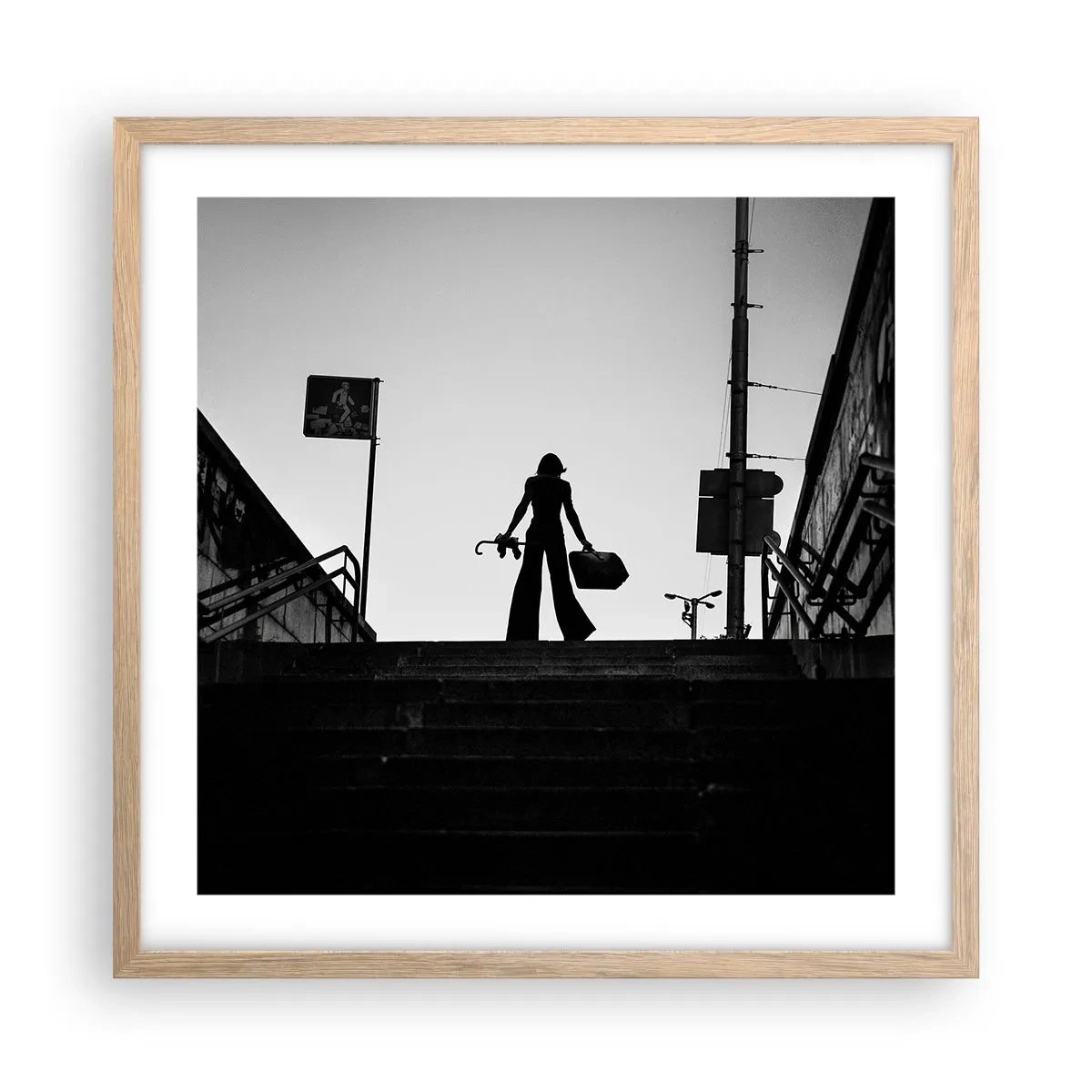 Affiche dans un chêne clair - Poster - Pèlerinage urbain - 50x50 cm