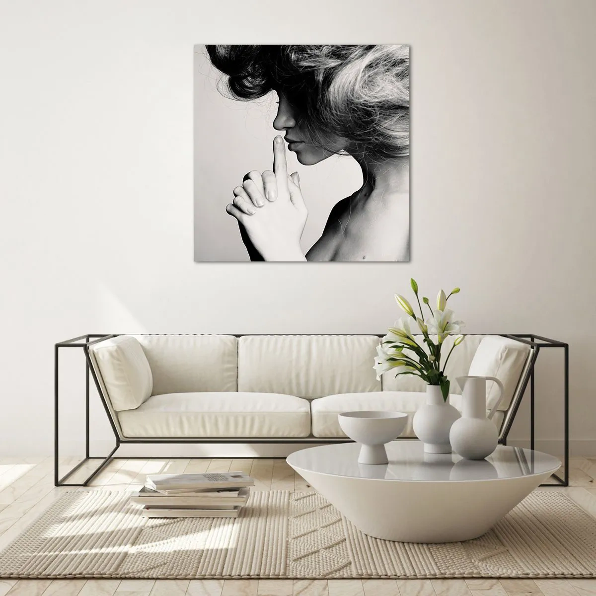 Impression sur verre - Image sur verre - A l'écoute d'elle-même - 70x70 cm