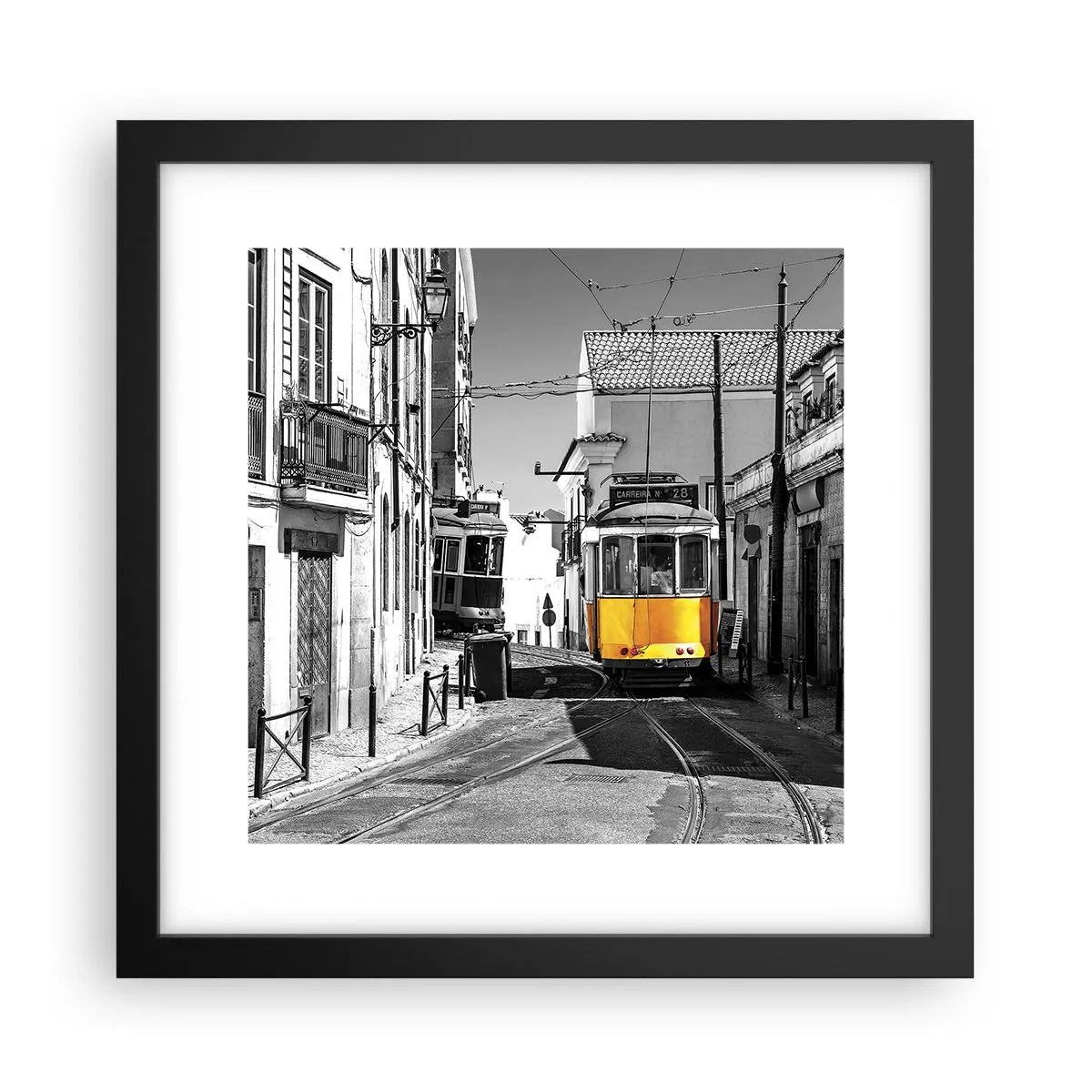 Affiche dans un cadre noir - Poster - L'âme de Lisbonne - 30x30 cm