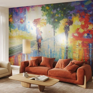 Papier Peint Autocollant Deluxe Sticker - Et tout est clair - l'avenue du Parc, Paysage, Des arbres - 350x256 cm